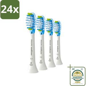 Philips Sonicare - Opzetborstels - C3 Premium Plaque Defense - Grondige Reiniging - 4 opzetborstels - HX9044/17 - Voordeelverpakking - 24 stuks - Tandplak verwijderen - Elektrische tandenborstel