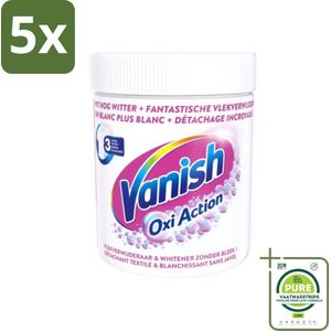 5 x Vanish Oxi Action - Vlekkenverwijderaar Poeder - Zonder Bleek - Witte Was - 550 Gram - Grootverpakking - Vlekkenverwijderaar - Witte Was - Waspoeder - Vlekken Verwijderen - Wasmiddel