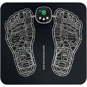 Voetmassage - Voetmassage apparaat - Voetmassage apparaat bloedsomloop - Elektrische voetmassager met 8 standen - 19 niveaus - Draagbare USB-massagemat - Bevordert de bloedsomloop - Vermindert spierpijn - Zwart