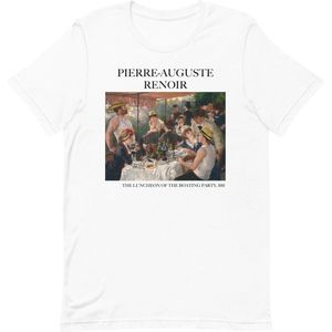 Pierre-Auguste Renoir 'De lunch van het roeipartijtje' (""The Luncheon of the Boating Party"") Beroemd Schilderij T-Shirt | Unisex Klassiek Kunst T-shirt | Wit | XL