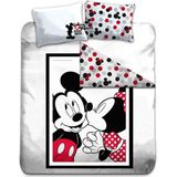 Disney Mickey Mouse Kiss - Dekbedovertrek - Lits Jumeaux - 240 x 220 cm - Multi