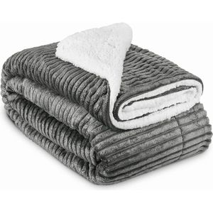 ApexArte® Fleece Deken - Zachte Plaid - Warmtedeken - Antraciet