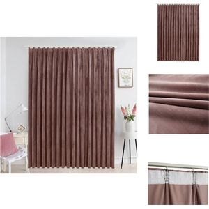 vidaXL Gordijn Fluweel - Antiekroze - 290x245 cm - Polyester - Metalen haken - Gordijn