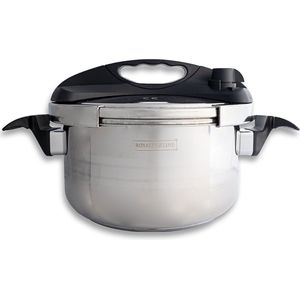 Royalty Line® RL24PS6LM Snelkookpan Inductie - 6 Liter / Ø 24cm - Snelkookpannen Voor Alle Warmtebronnen - Pressure Cooker Met Antiaanbaklaag - Instant koken - Eenhandig Mechanisme - RVS