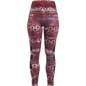 R.E.D. Rock-Engineered Design rode legging met all-over print en mesh inzetstukken - Dames - S