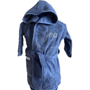 Badjas-1-2 jaar-Silk blue-met naam