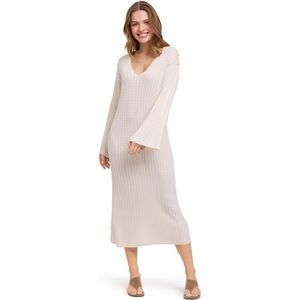 FALKE Loungewear Silk Touch comfortabel viscose zijde jurk dames wit - maat S