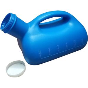 Goodivery® - Urinaal Mannen - Urinefles voor mannen - 3000 ml - Roze Fles voor mannen met deksel - Urinefles voor op reis, in het ziekenhuis, buiten, in de auto, op de camping - Blauw