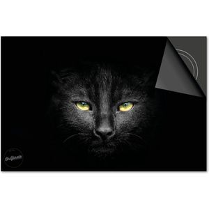 Inductie beschermer 90x52 - afdekplaat inductie mat - Dietrix Kookplaat beschermer - DELUXE - Dieren - Zwarte Kat