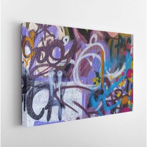 Beautiful street art of graffiti. Abstract color creative drawing fashion on walls of city. Urban contemporary culture. Title paint on walls. Culture youth protest. ABSTRACT PICTURE - Modern Art Canvas - Horizontal - 342792449 - 80*60 Horizontal