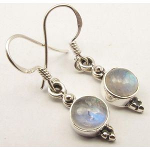 Natuursieraad -  925 sterling zilver maansteen oorhangers oorbellen - luxe edelsteen sieraad - handgemaakt