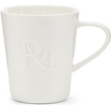 Riviera Maison Koffiemok, Mok met oor, RM logo - RM Monogram Coffee Mug 230 ml - wit - Porselein