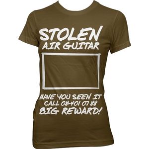 Hybris Stolen Air Guitar! Girly Tee Damen T-Shirt Brown-M