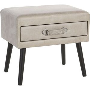 Nachtkastje - Beige - Kunstleer - Retro Design