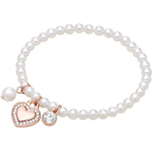 Lulu Jane - Parel Armband - Roségoud - Dames - Hart Motief