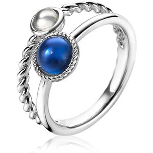 ZINZI zilveren multi-look ring blauw wit ZIR1963