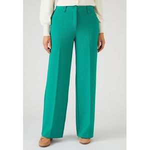 Damart - Wijde broek in stretchtricot met honingraatmotief - Dames - Groen - 44
