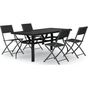 vidaXL 5-delige Tuinset - Stijlvol en Weerbestendig Terrasstoel - Tuinstoel - Buitenspeelgoed - Lounge Set - Bistro Set