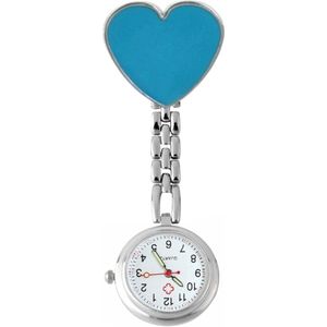 Fako® - Verpleegstershorloge - Zusterhorloge - Verpleegster Horloge - Hart - Lichtblauw