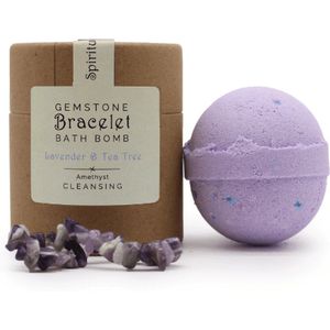 Amethyst Cleansing Gemstone Bracelet - Bath Bomb - Lavendel & Tea tree - Bruisbal - Met armband
