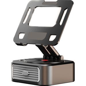 PULUZ Draadloze Bluetooth-luidspreker, mobiele telefoonhouder, tablethouder, 3-in-1 multifunctionele opvouwbare standaard met ingebouwde luidspreker, 360 graden verstelbare standaard voor mobiele telefoons en tablets, draagbaar en antislip ontwerp