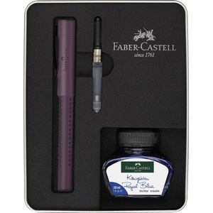 Faber-Castell vulpen - Grip Berry - giftbox met convertor en inktpot blauw - FC-201531