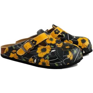 GOBY Clogs met Bloemenprint – Handgemaakt – Premium Kwaliteit – Maat 35