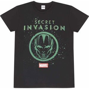 T-Shirt met Korte Mouwen Marvel Logo Icon Zwart Uniseks - L
