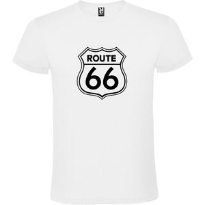 Wit t-shirt met 'Route 66' print Zwart size XL