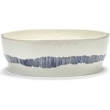 Serax Feast By Ottolenghi Saladeschaal Ø28.5 White Stripes Blue