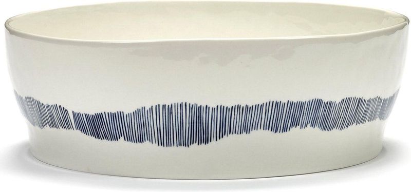 Serax Feast By Ottolenghi Saladeschaal Ø28.5 White Stripes Blue