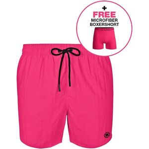 Muchachomalo Heren Zwembroek - 1 Pack + Boxershort - Maat L - Roze - Mannen Zwembroek