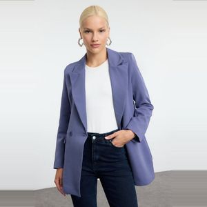 Trendyol Grijs, Normaal Gevoerd, Geweven Blazerjack Met Dubbele Rij Knopen Twoss20Ce0059