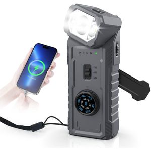 Azomor® Draagbare noodradio met magnetische bevestiging en krachtige LED-verlichting