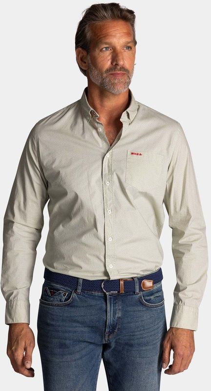 NZA - Groen katoenen stretch overhemd