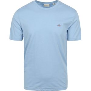 Gant - T-shirt Shield Logo Lichtblauw - Heren - Maat XL - Regular-fit