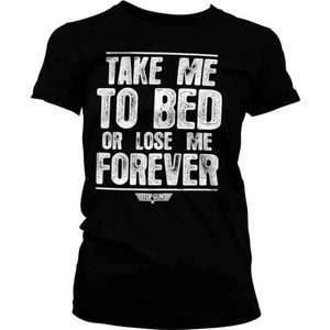 Top Gun Dames Tshirt -S- Take Me To Bed Or Lose Me Forever Zwart