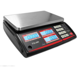 Prijsweegschaal - T-Scale ZTP prijsweegschaal 15 KG - Geschikt voor handel - Winkelweegschaal - Marktweegschaal - Gekeurd - Geijkt - Prijsrekenweegschaal