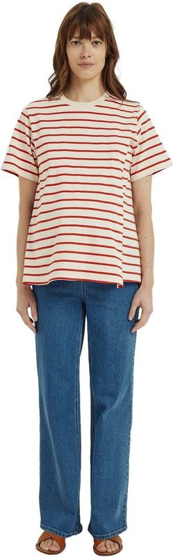 Vertbaudet - Gestreept T-shirt - Rood - Biologisch Katoen - Voor Zwangerschap en Borstvoeding