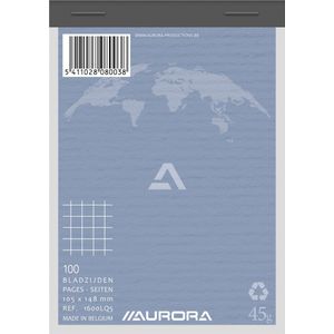 Notitieblok A6 - gerecycleerd - kopgeniet - Aurora