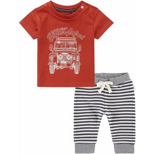 Noppies - Kledingset - Broek Ahidud blauw gestreept - Shirt Hurghada rood - Maat 50