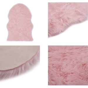 vidaXL Vloerkleed 60x90 cm kunstschapenvacht roze - Tapijt - Tapijten - Kleed - Kleden