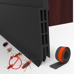 Afdichtingsstrips tochtstopper deurafdichting in 2 maten en kleuren zelfklevend geluidsisolerend tegen licht lucht lawaai insecten (5 x 100 cm zwart)