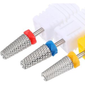 3-delige hardmetalen nagelfrees set voor professionele manicure en pedicure behandelingen