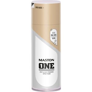 Maston ONE - spuitverf - hoogglans - beige (RAL 1001) - 400 ml - spuitbus verf geel