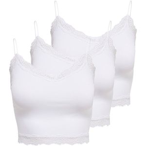 ONLY T-shirt ONLVICKY LACE SEAMLESS CROPPED TOP 3P Set van 3