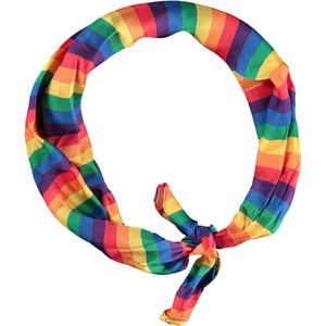 Apollo - Feest Bandana - Bandana sjaal - rainbow kleuren - one size - Bandana dames - Bandana Heren - Carnaval - Carnaval accessoires - Feestkleding Apollo