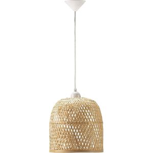 Plafondlamp bamboe beige diameter 30 cm hoogte 28 cm - Aledis