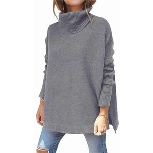 Casual Dames Coltrui - Grof Gebreide Pullover met Lange Mouwen