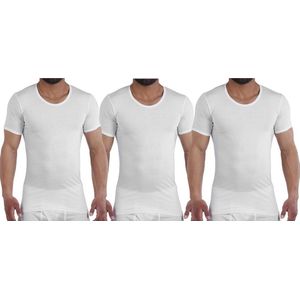 Embrator 3-stuks mannen T-shirt lage ronde hals wit maat M